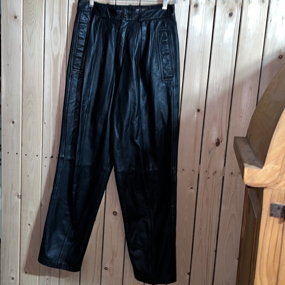 Toffs Pants - Toffs Vintage Black 100% Leather Jeans 8P